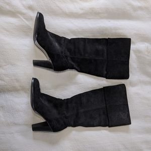 Tahari Black Suede Heel Boots